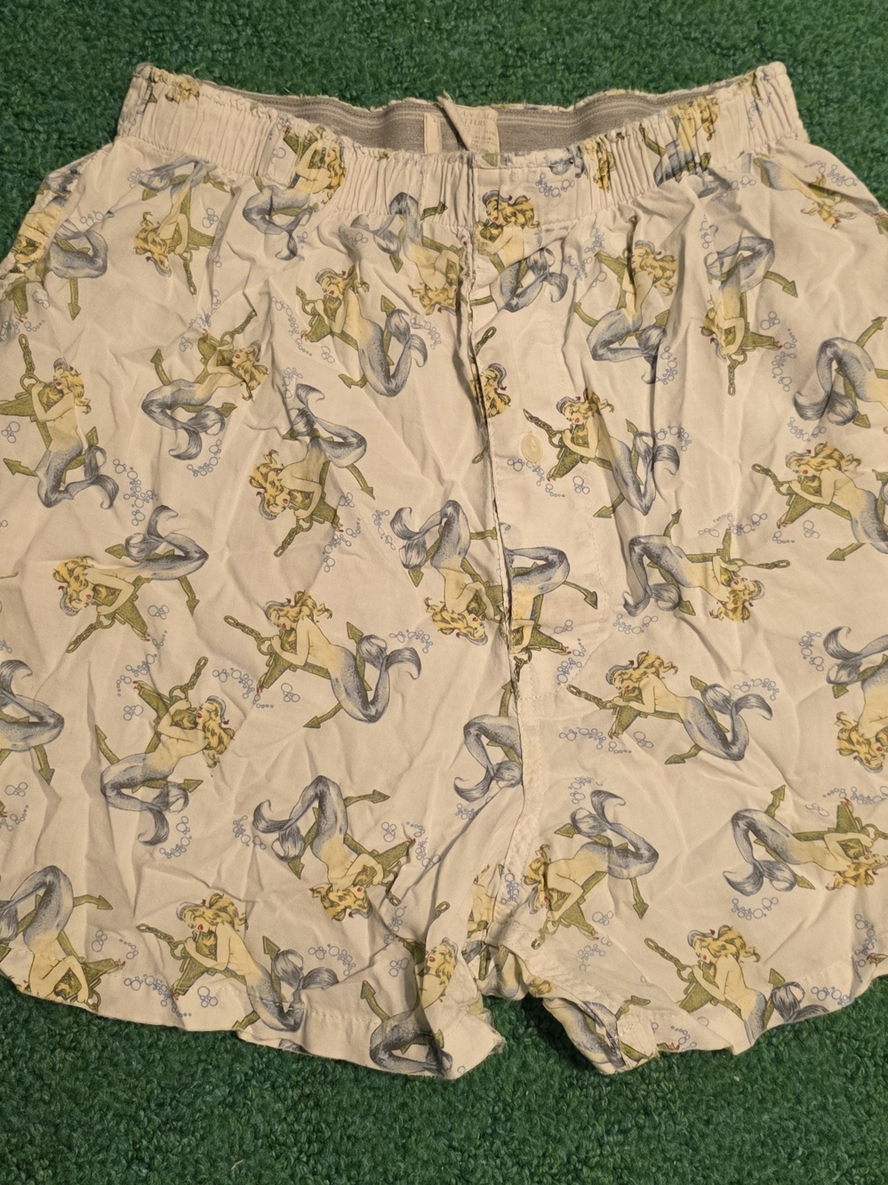 American Eagle Outfitters White Mermaid Print Sleep Shorts
